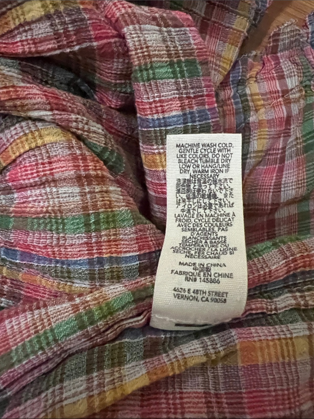 The Great The Nightingale Cotton Tiered Flutter Sleeve Plaid Maxi Dress Sz 1 Sm - Picture 11 of 11